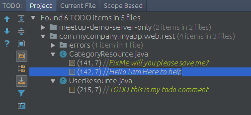 View custom TODO comment